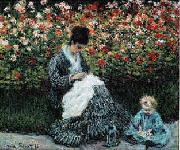 Claude Monet Camille Monet and a Child in the Artist s Garden in Argenteuil USA oil painting reproduction